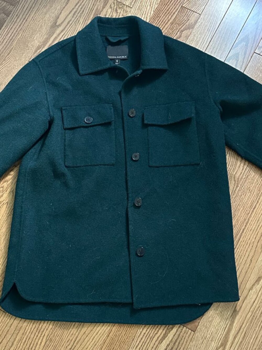 Womens Banana Republic Wool Shacket - Forest Green